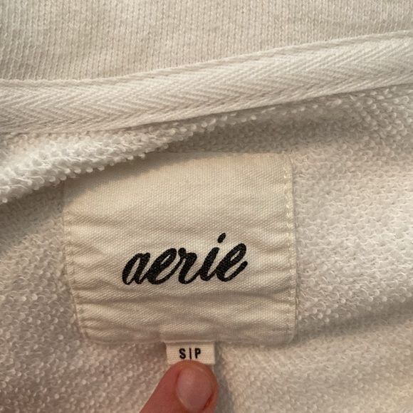 White cropped button up crew from Aerie - Picture 4 of 4